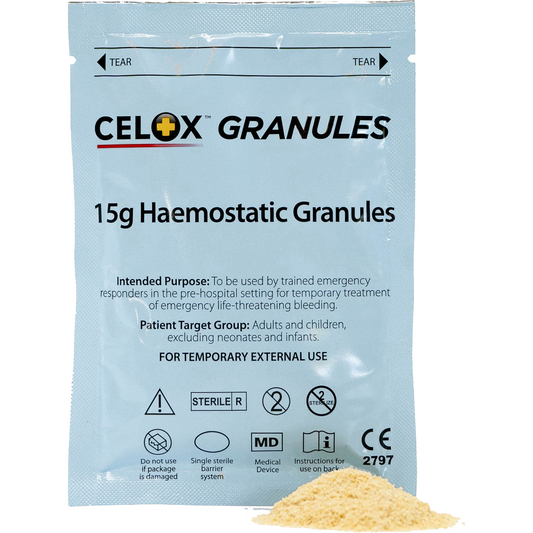 Light Steel Blue Celox Haemostatic Granules 15g Sachet