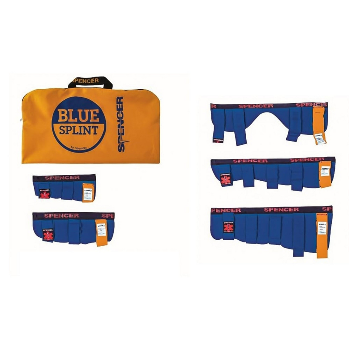 Chocolate SPENCER® Rigid Blue Splint - 5 Piece Kit