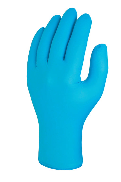 Dark Turquoise Haika NX510 Blue Nitrile Examination Gloves- Box of 100 Gloves - Large