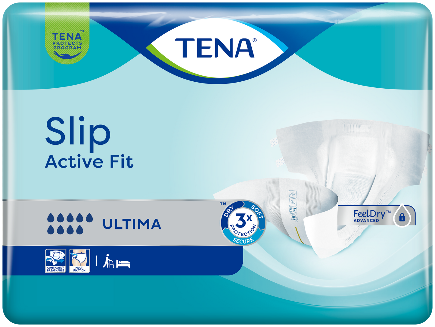 TENA Slip Active Fit Ultima (PE Backed) - Large - Pack of 21 -