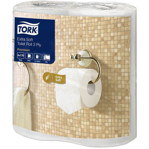 Gray Tork Extra Soft 3ply White Toilet Rolls 40 x 170 sheets