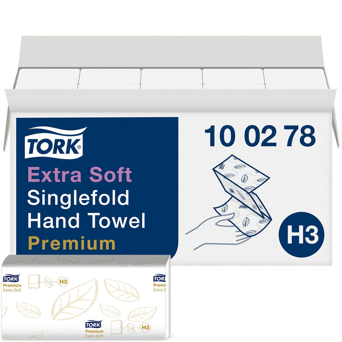 Midnight Blue Tork Extra Soft Singlefold Hand Towel Premium 2Ply - 100278 - 3000 Towels