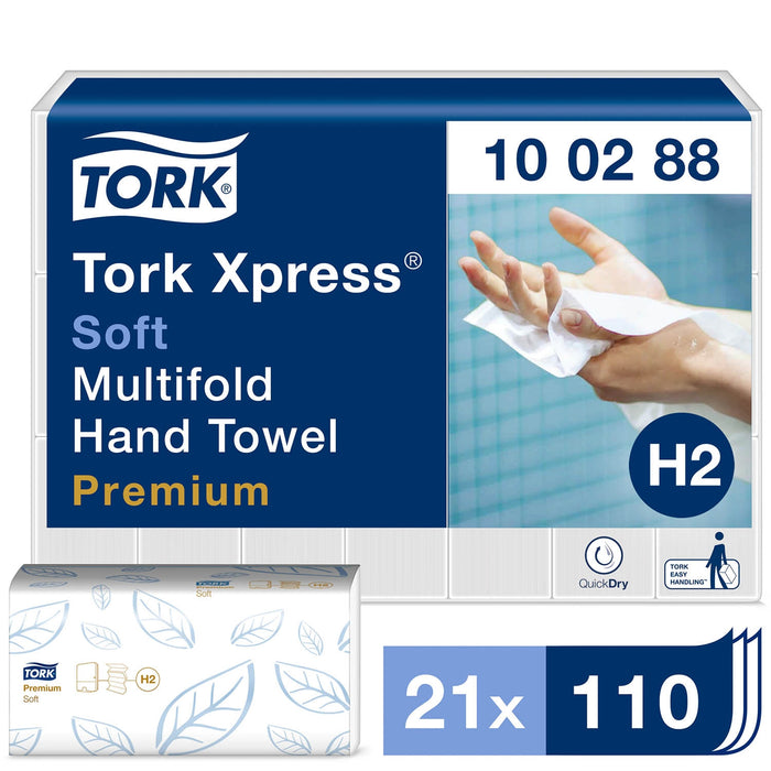 Midnight Blue Tork Soft Multifold Hand Towel - Soft x 110 Sheets x 21