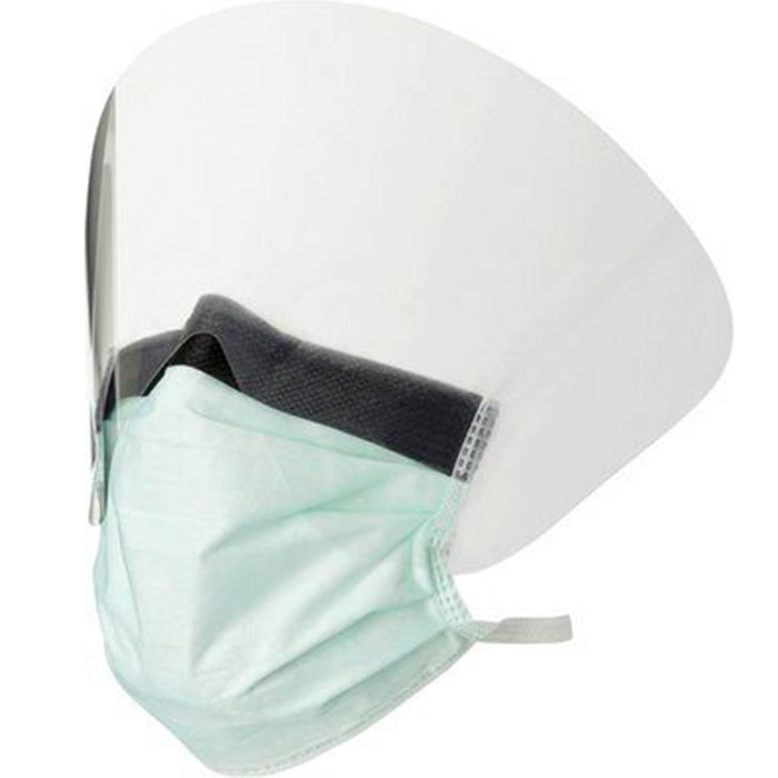 Light Gray 3M™ Tie-On, High Fluid-Resistant Surgical Mask with Face Shield - Type IIR 1835FS - Pack Of 50