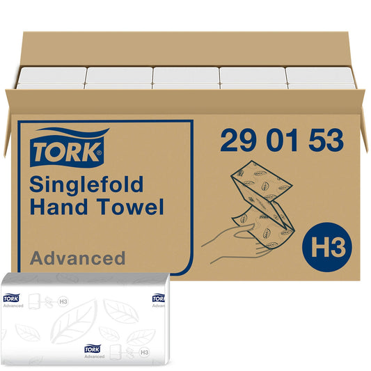 Dark Khaki TORK 2 ply hand towels - 15 sleeves of 300 - 4500 per case