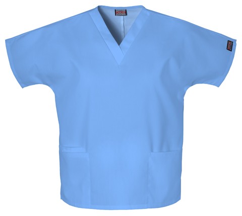 Cornflower Blue Cherokee Unisex Scrub Top