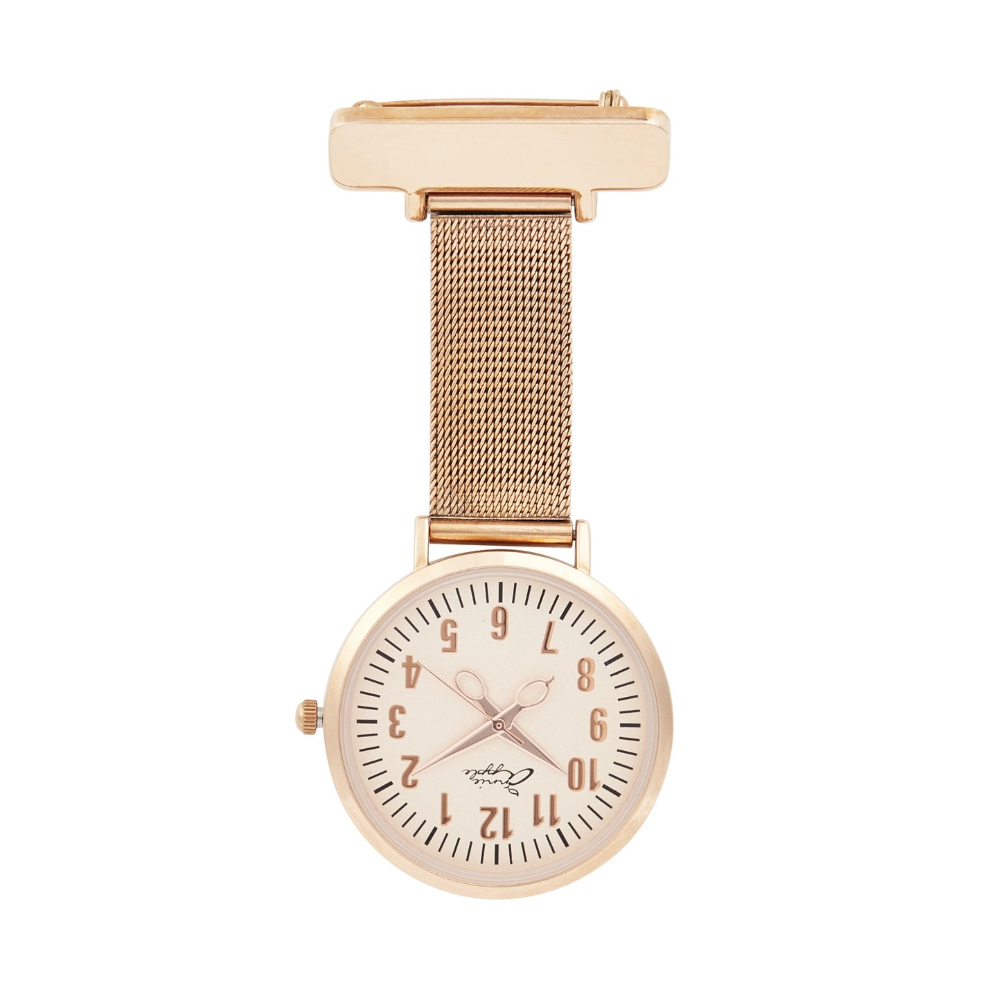 Wheat Annie Apple Nurses Fob Watch - Aurora - Rose Gold - Mesh - 35mm