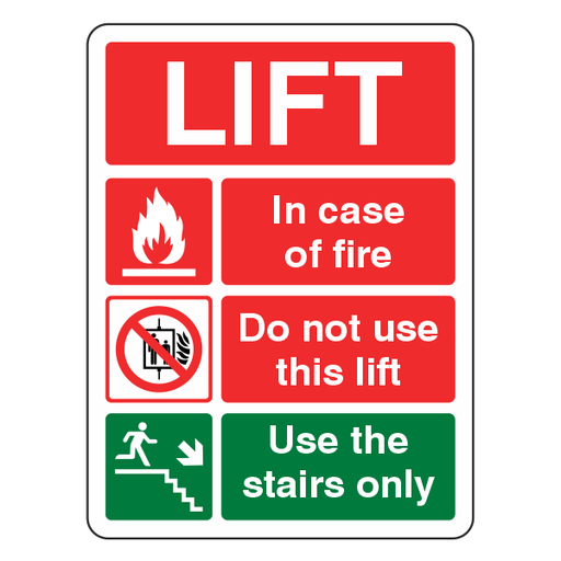Forest Green Lift Notice - Incase of Fire Do Not Use