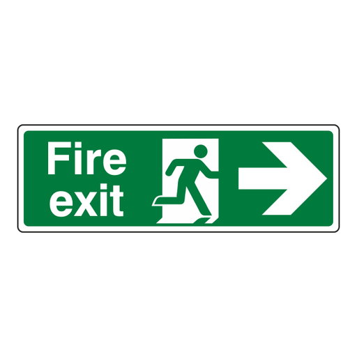 Forest Green Fire Exit Sign - Arrow Right