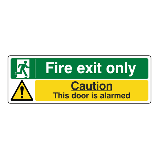 Dark Slate Gray Fire Exit Sign - Door is Alarmed