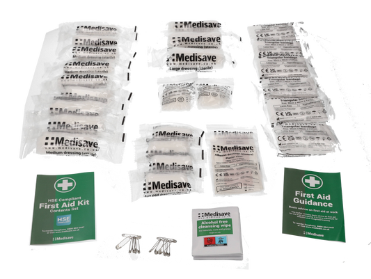 Light Gray HSE Compliant Workplace First Aid Kit - 20 Person Refill