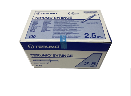 Light Slate Gray Terumo Syringe 2.5ml Luer Lock x100