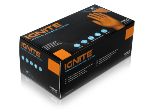 Tan Aurelia® Ignite Powder Free Orange Nitrile Gloves - Box of 100