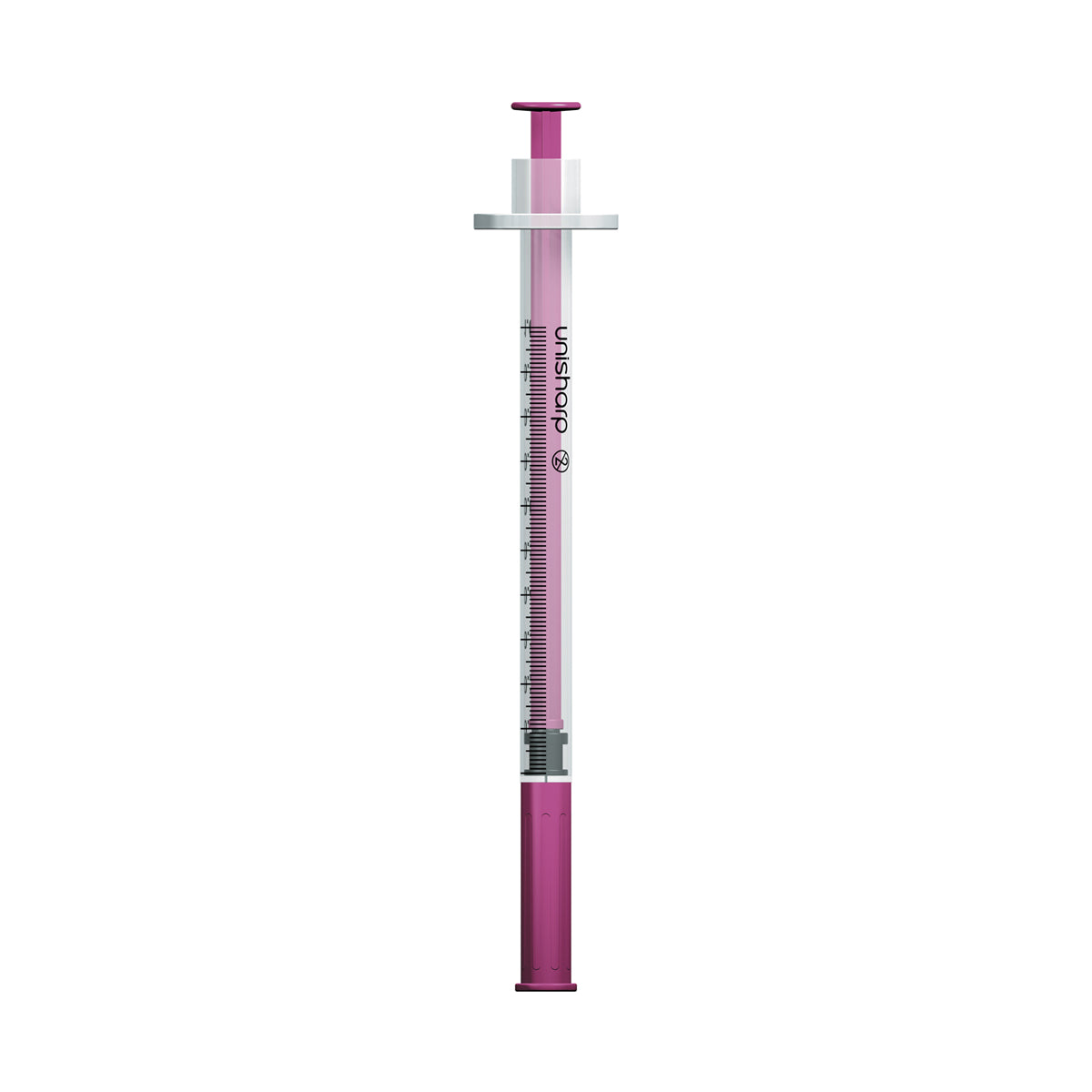 Rosy Brown Unisharp 1ml Fixed 29G 0.5" Pink x 100
