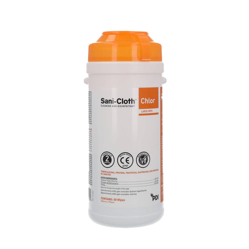 Light Gray PDI Sani Cloth Chlor - Disinfectant Wipes x 50