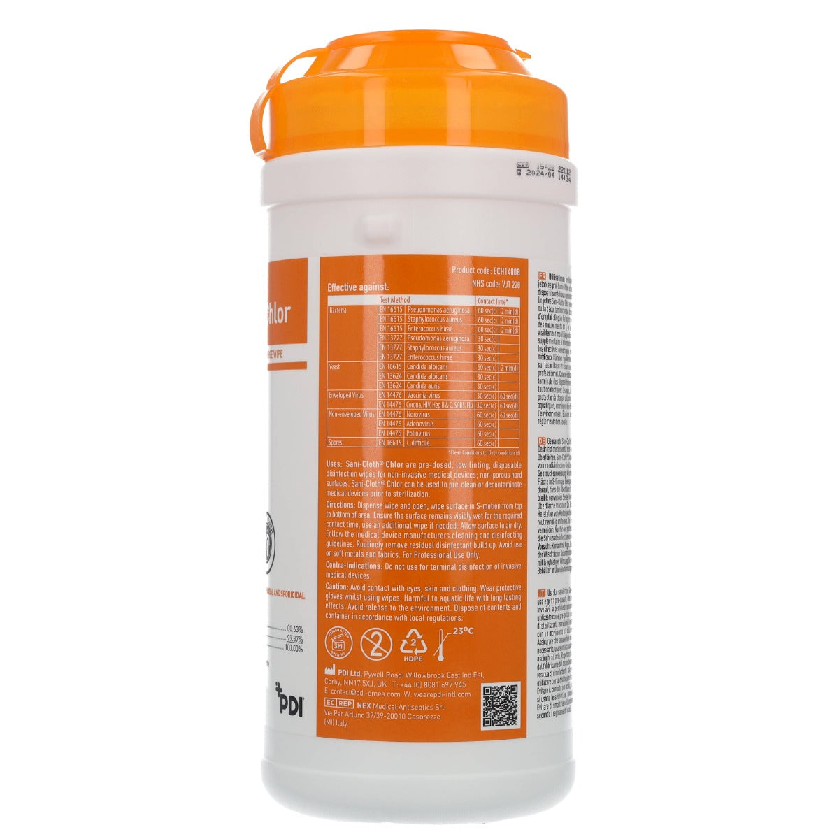 Chocolate PDI Sani Cloth Chlor - Disinfectant Wipes x 50