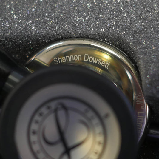 Dark Slate Gray Littmann Cardiology IV Diagnostic Stethoscope: Champagne & Caribbean Blue 6190