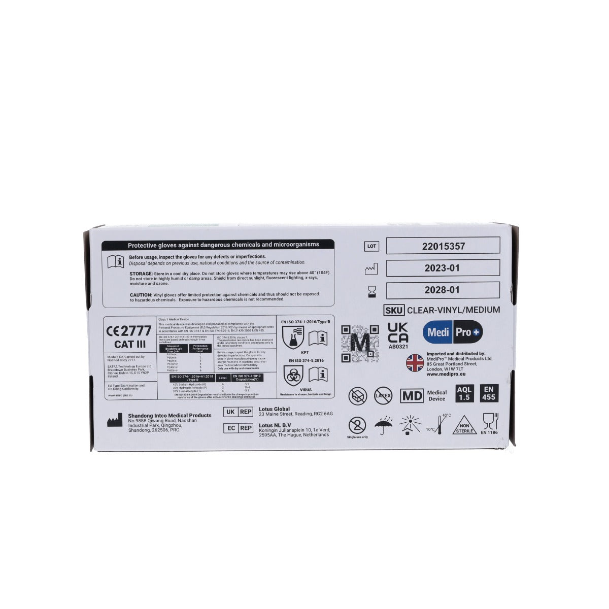 Light Gray Vinyl Gloves Powder Free - Medical Grade Cat III PPE – Box of 100