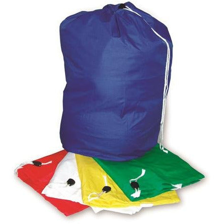Dark Slate Blue Drawstring Laundry Bag - Red