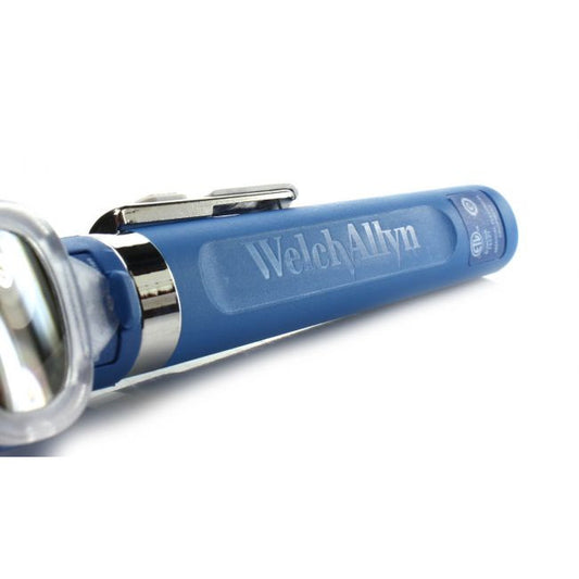 Light Slate Gray Welch Allyn Pocket Plus LED Otoscope with Soft Case in Blueberry