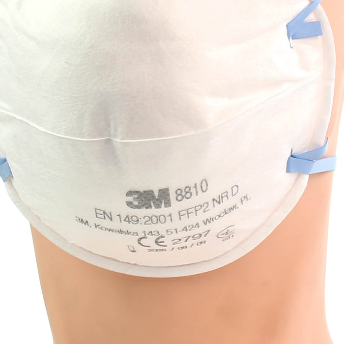Antique White 3M™ Particulate Respirator Face Mask FFP2 Unvalved - 8810 - Box of 20