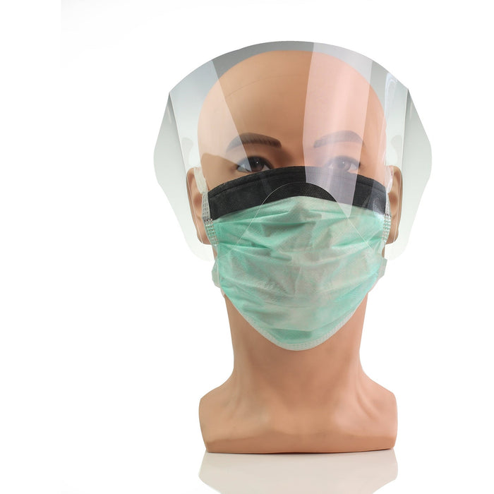 Tan 3M™ Tie-On, High Fluid-Resistant Surgical Mask with Face Shield - Type IIR 1835FS - Pack Of 50