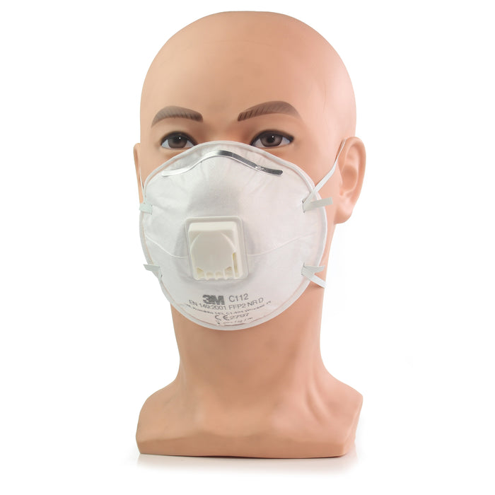 Tan 3M™ Disposable Respirator Face Mask FFP2 Valved - C112 - Box of 10