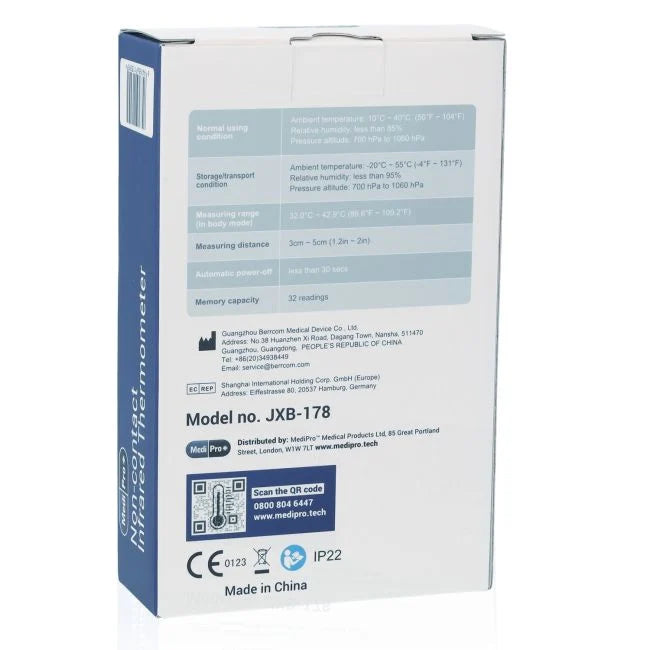 Light Gray Non-Contact Infrared Forehead Thermometer