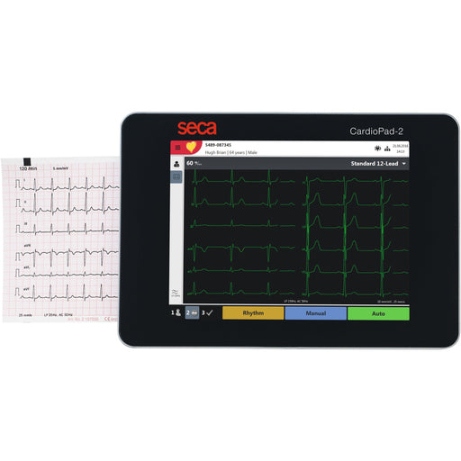 Light Gray seca CardioPad-2 - Ultra-portable, Touch Screen 12 Lead ECG with Wi-Fi and Advanced Interpretation