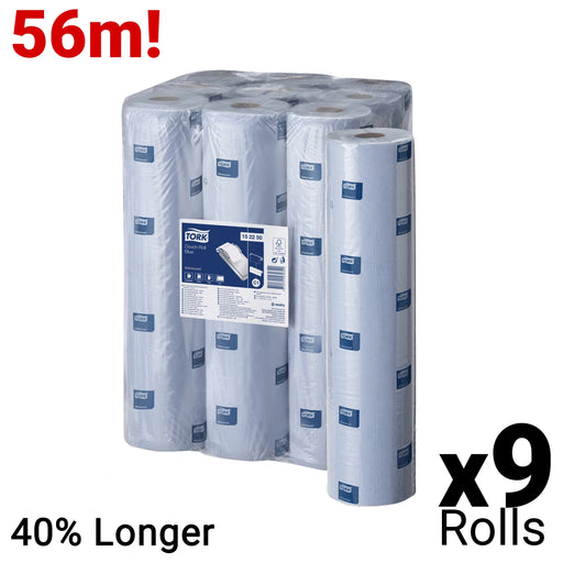 Gray Tork Advanced Blue Couch Roll 2Ply - 152250 - Case of 9 Rolls x 56m