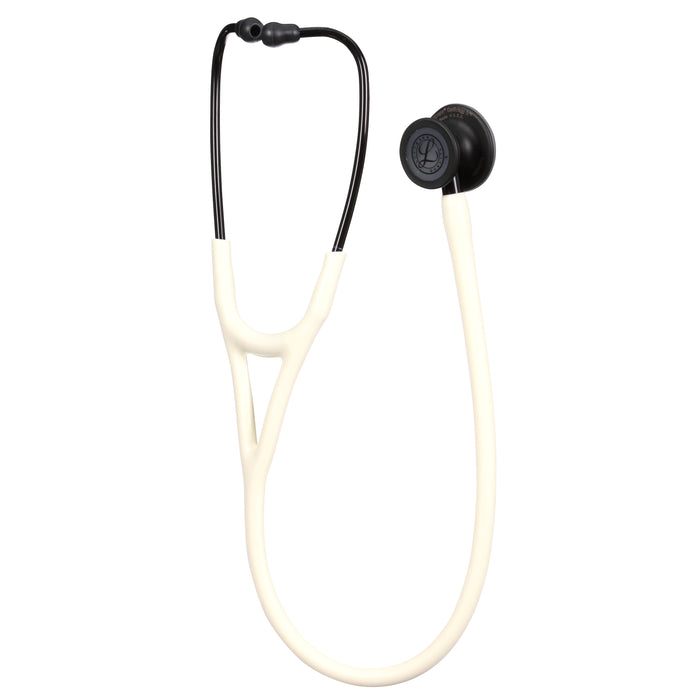 A medical 3M™ Littmann® Cardiology IV Diagnostic Stethoscope with a satin alabaster tube isolated on a white background.
