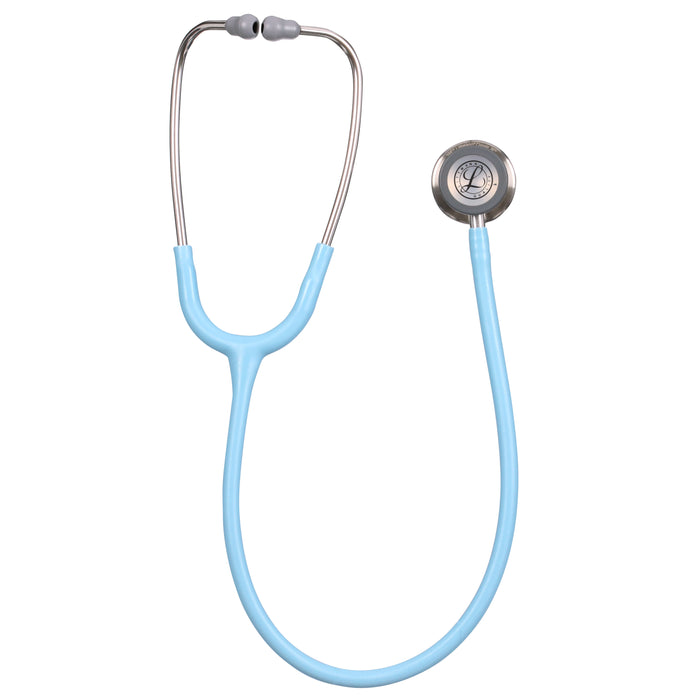 A blue 3M™ Littmann® Classic III Monitoring Stethoscope with dual tunable diaphragms and rubber tubing, isolated on a white background.