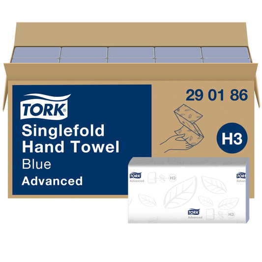Tork Blue Singlefold Hand Towel 2ply H3 (15x250)