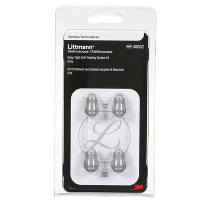 Dark Slate Gray 3M Littmann Snap Tight Soft-Sealing Eartips, Grey Small & Large