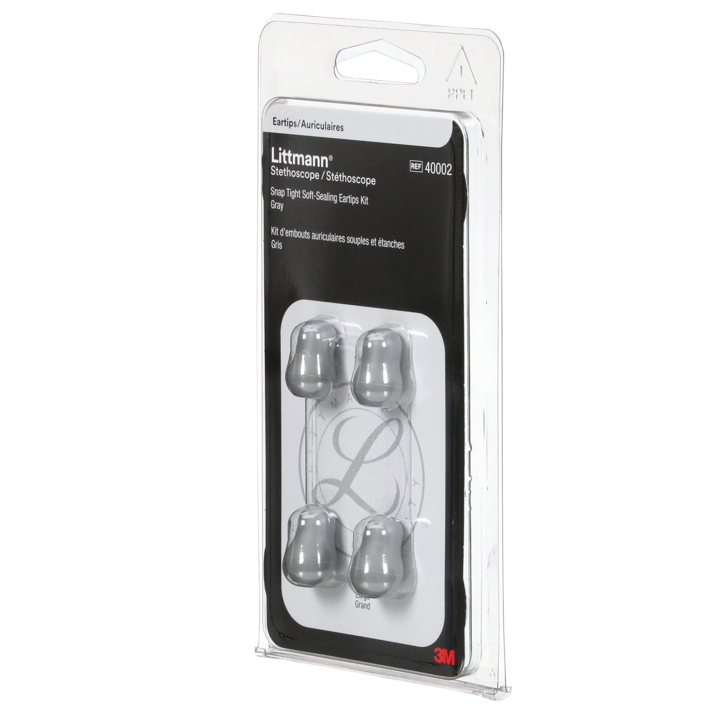 Dark Slate Gray 3M Littmann Snap Tight Soft-Sealing Eartips, Grey Small & Large