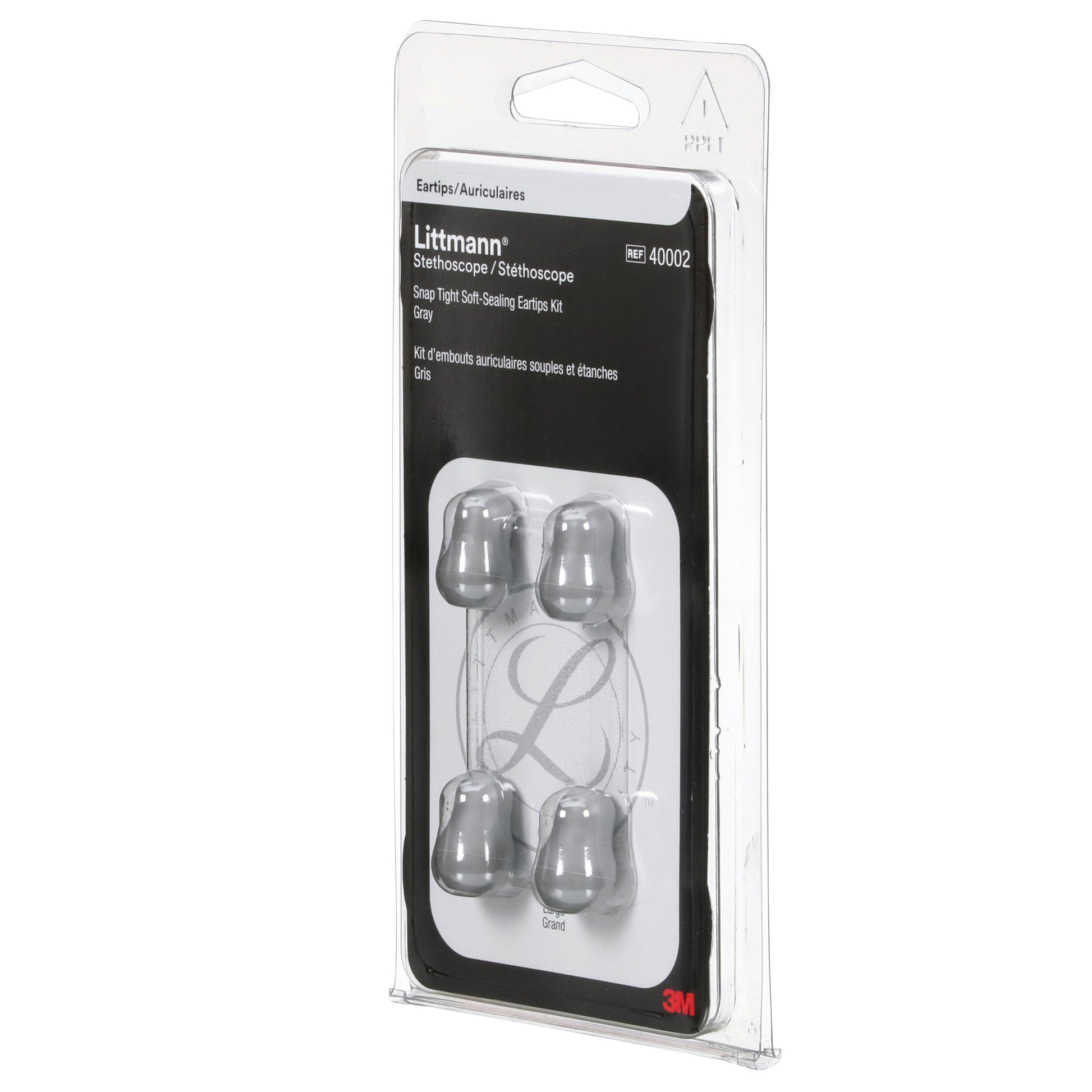 Dark Slate Gray 3M Littmann Snap Tight Soft-Sealing Eartips, Grey Small & Large