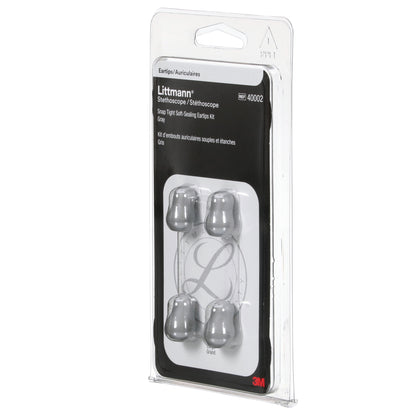 Dark Slate Gray 3M Littmann Snap Tight Soft-Sealing Eartips, Grey Small & Large