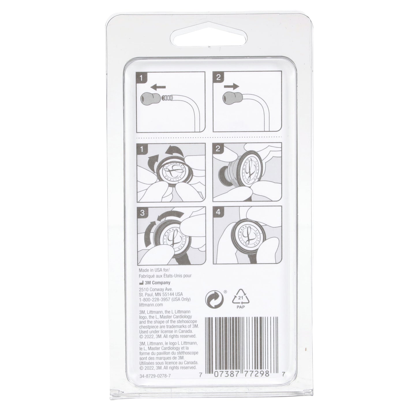 Lavender 3M Littmann Spare Parts Kit - Master Cardiology Stethoscopes - Black