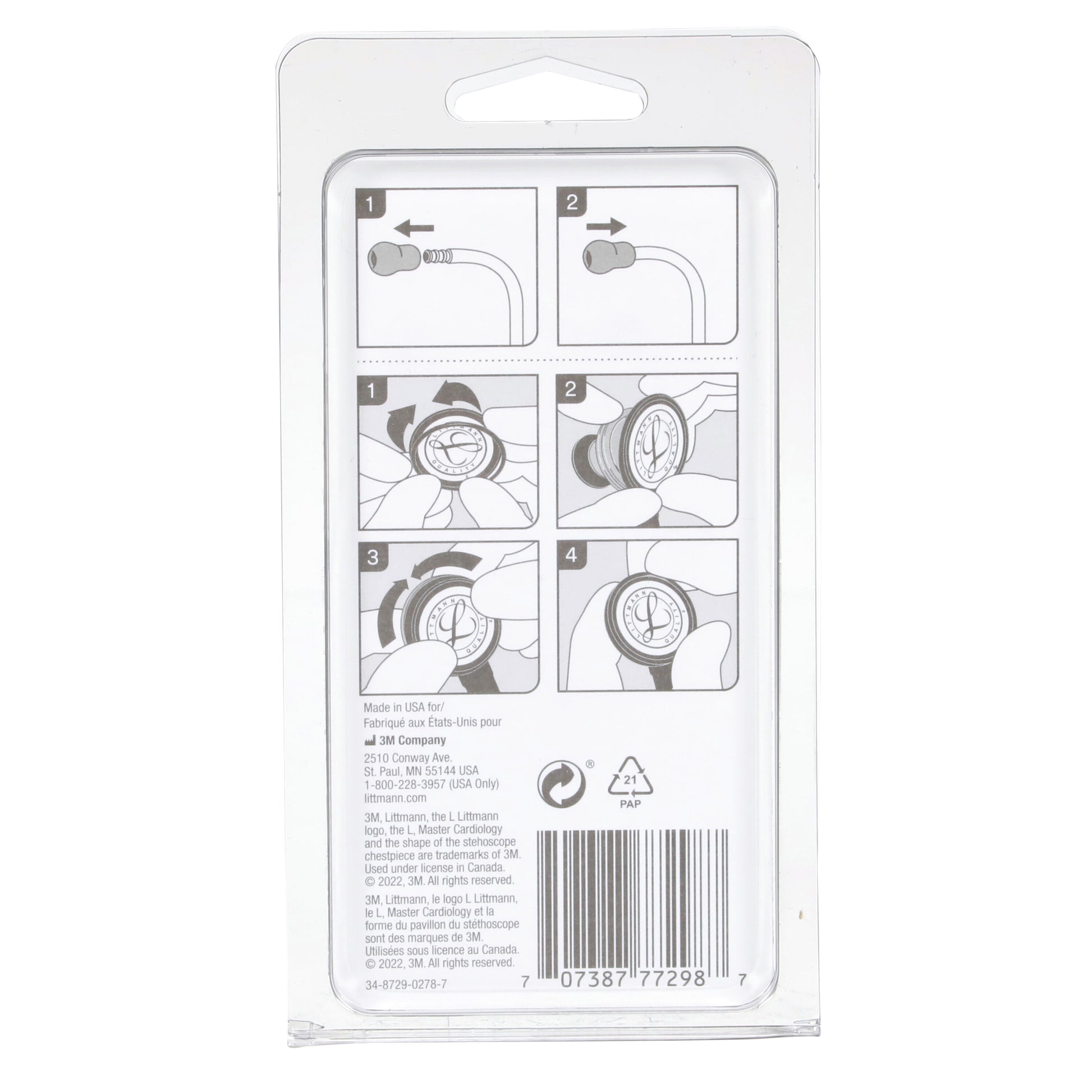 Lavender 3M Littmann Spare Parts Kit - Master Cardiology Stethoscopes - Black