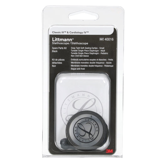 Light Gray 3M™ Littmann® Stethoscope Spare Parts Kit, Classic III/Cardiology IV/CORE - Black