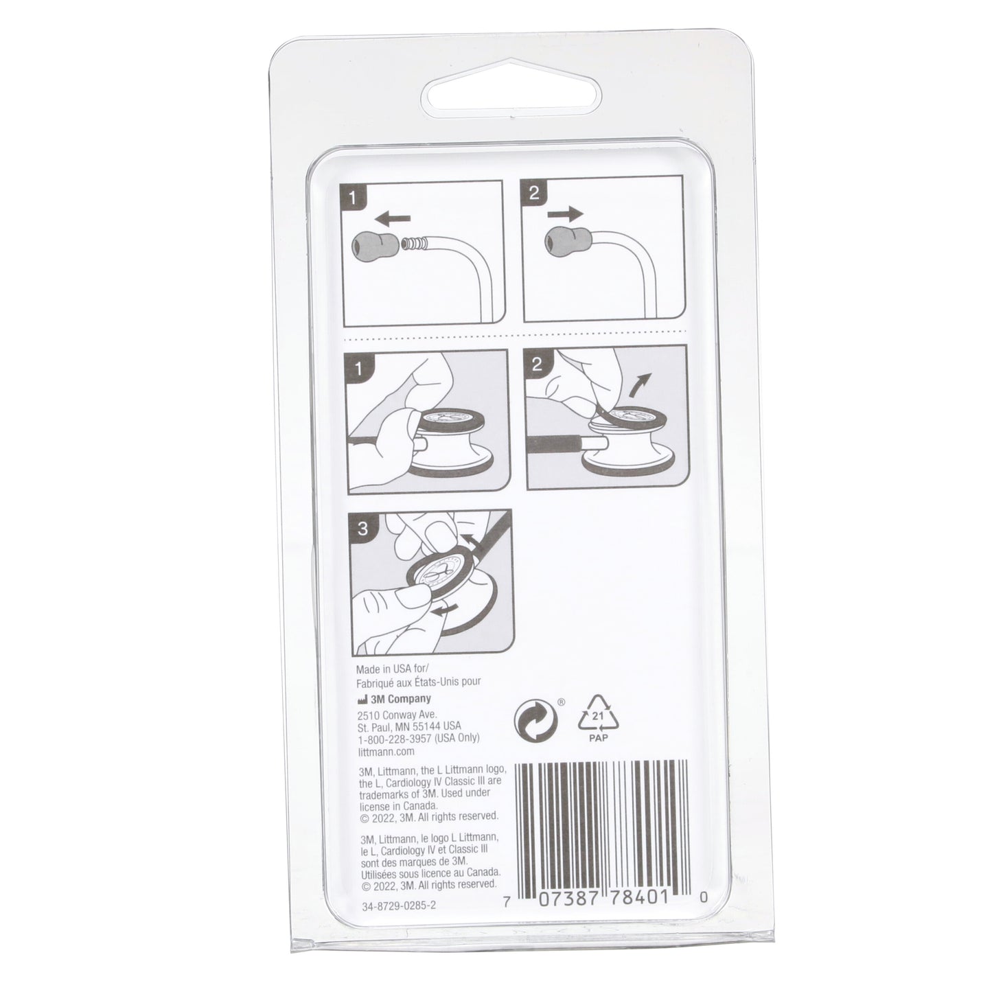 Light Slate Gray 3M™ Littmann® Stethoscope Spare Parts Kit, Classic III/Cardiology IV/Core - Grey