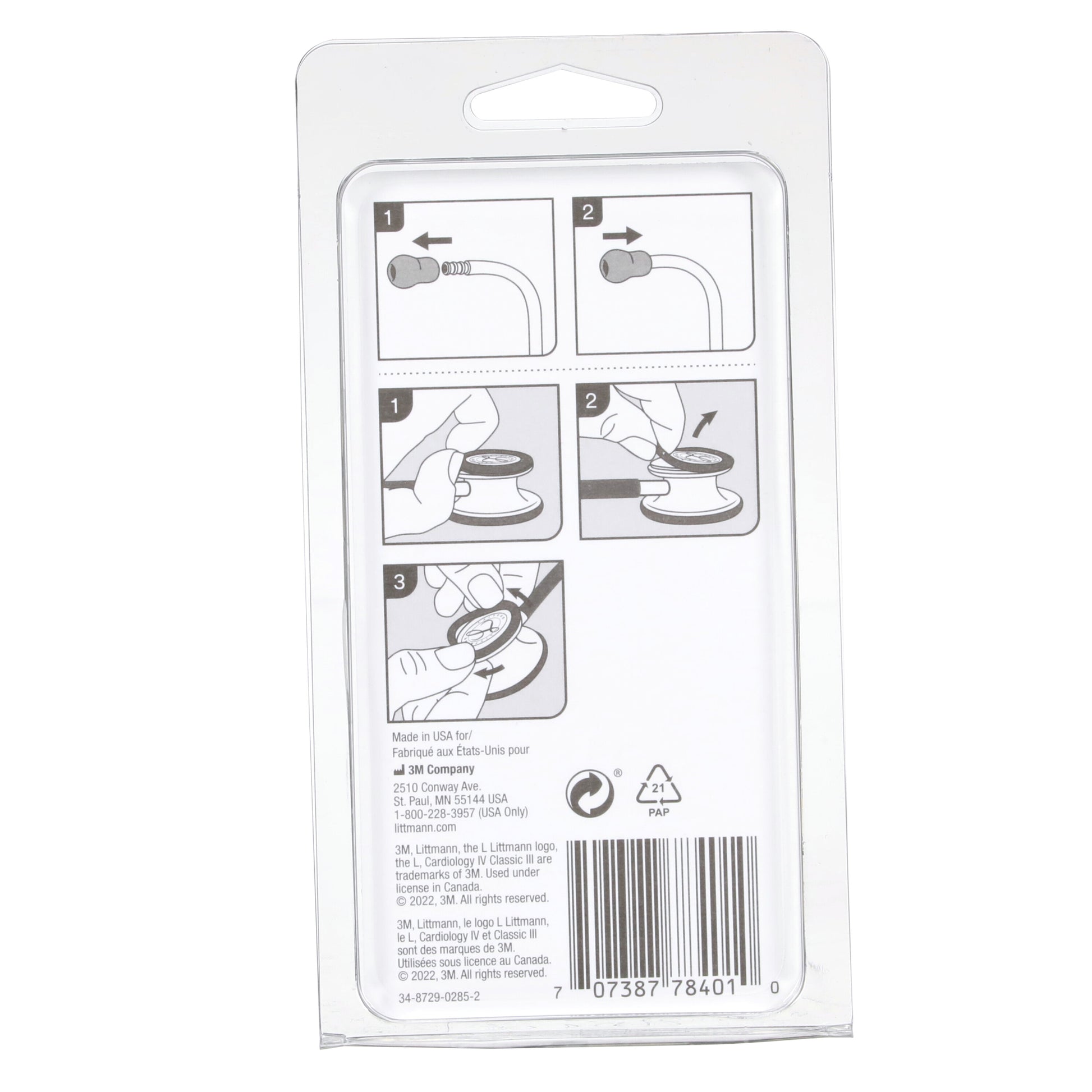 Light Slate Gray 3M™ Littmann® Stethoscope Spare Parts Kit, Classic III/Cardiology IV/Core - Grey