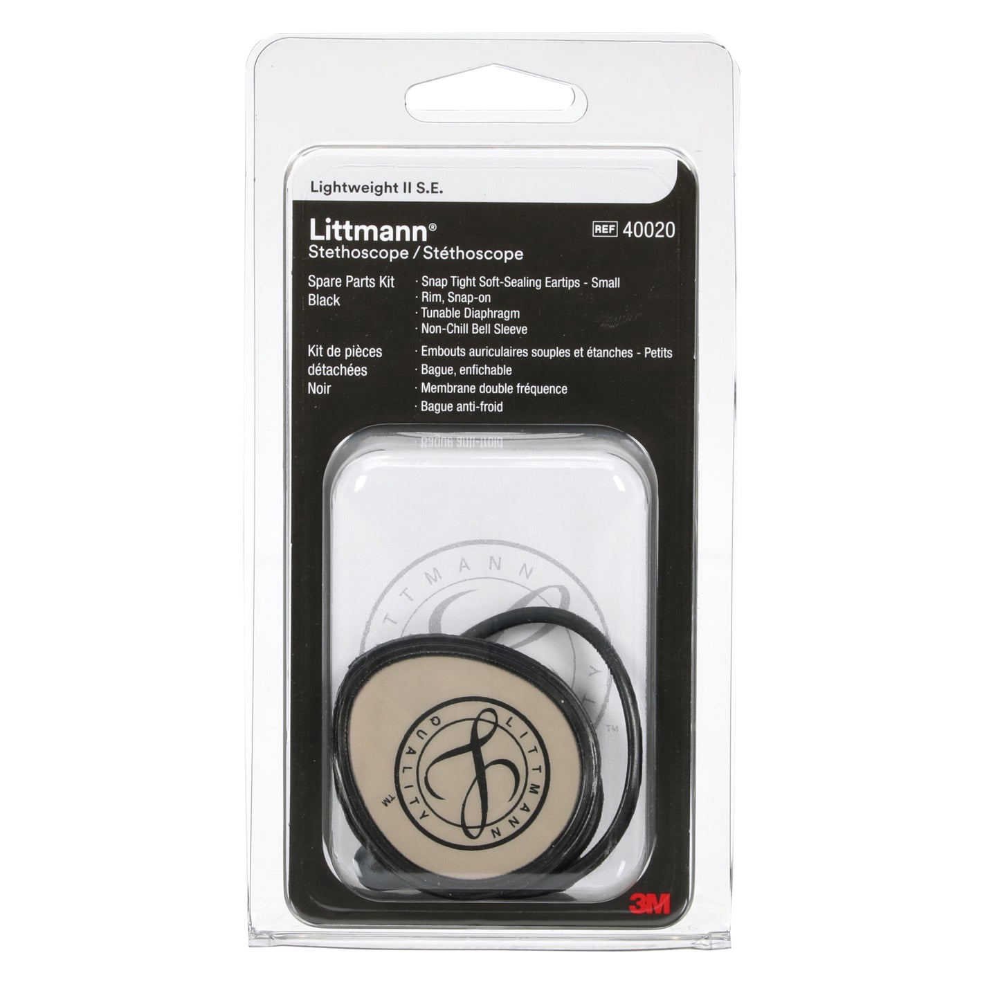 Gray 3M™ Littmann® Stethoscope Spare Parts Kit, Lightweight II S.E., Black