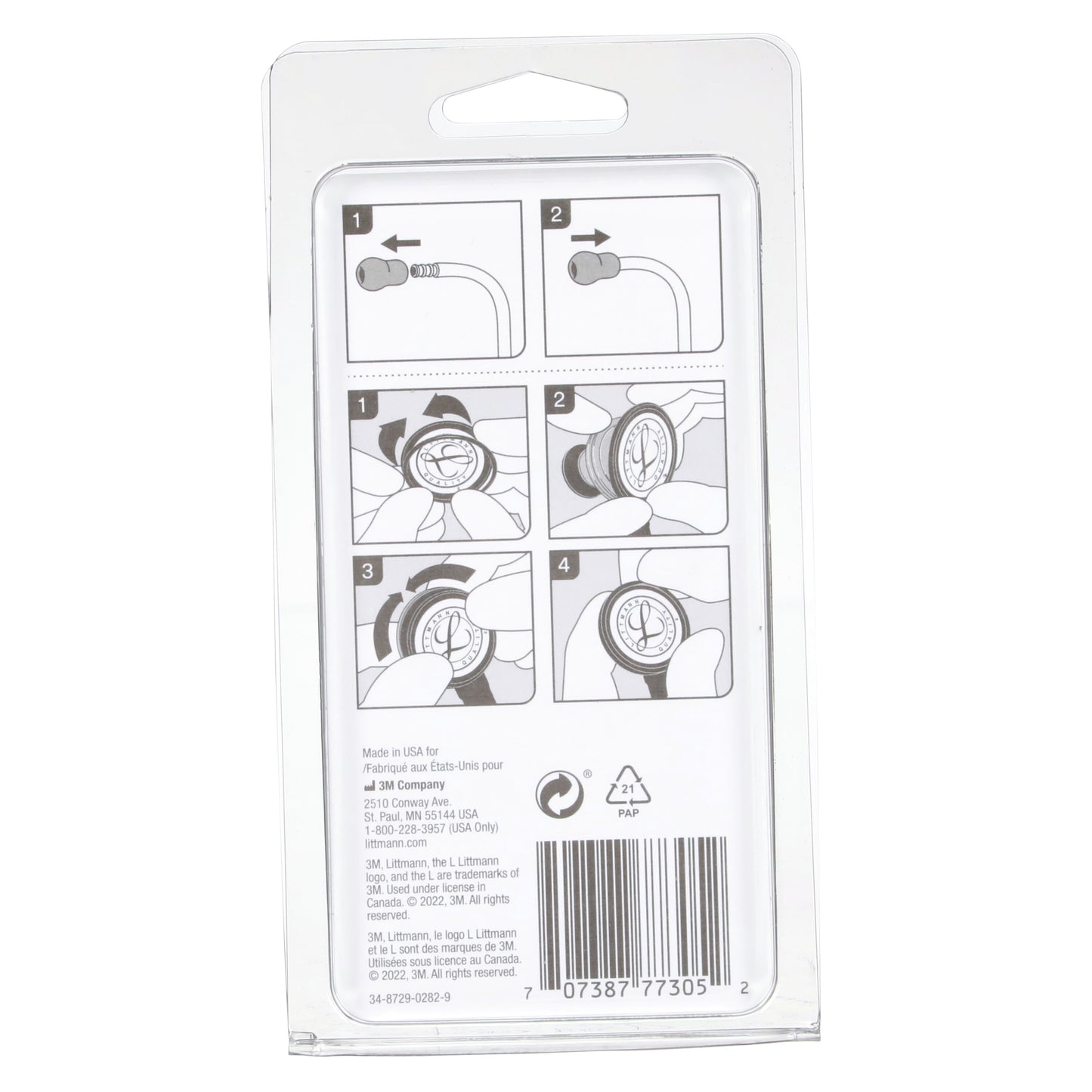 Gray 3M™ Littmann® Stethoscope Spare Parts Kit, Lightweight II S.E., Black