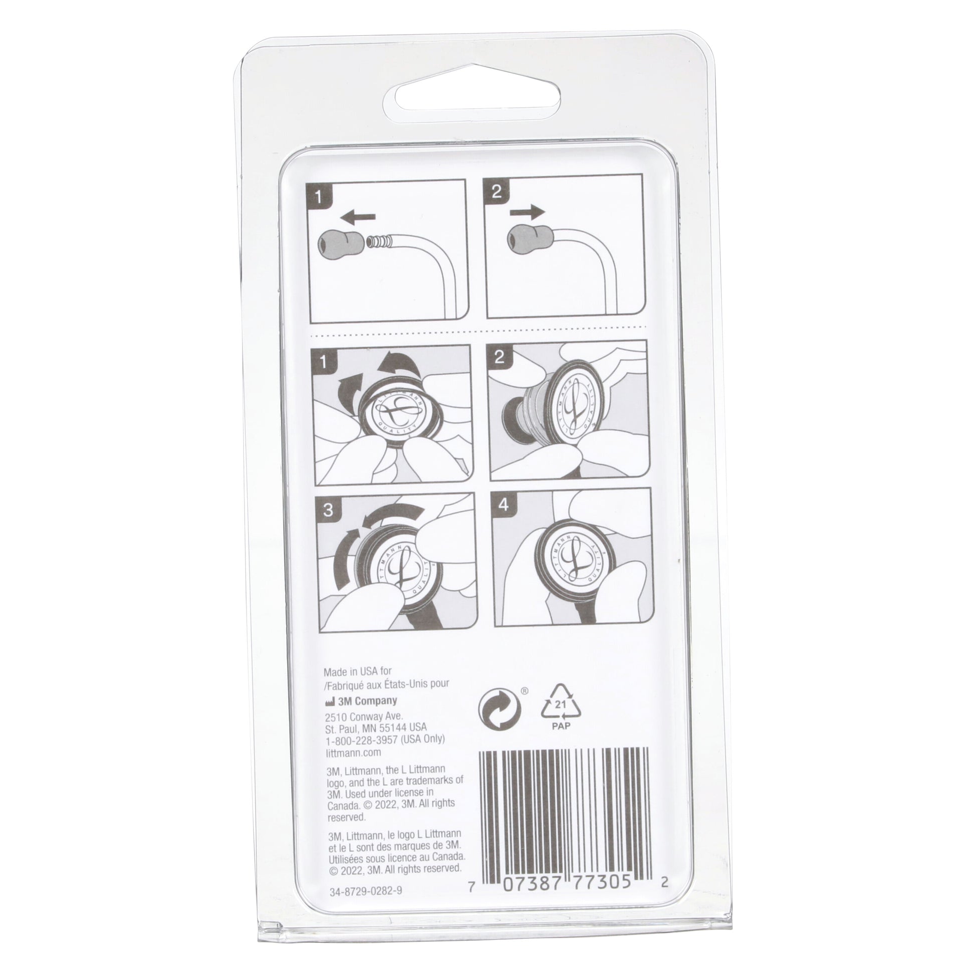 Gray 3M™ Littmann® Stethoscope Spare Parts Kit, Lightweight II S.E., Black