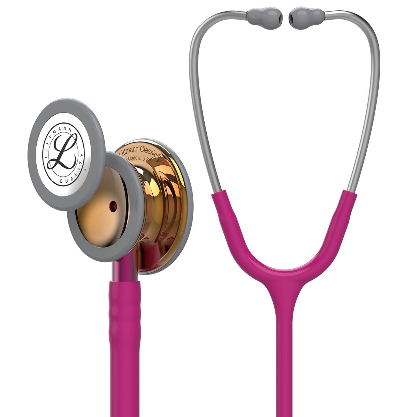 Littmann Classic III Monitoring Stethoscope: High Polish Copper & Raspberry - 5647