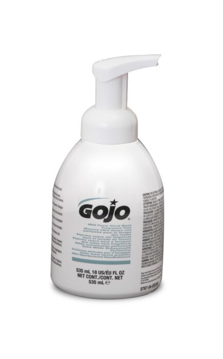 Light Gray GOJO Mild Foam Handwash Fragrance Free - 535ml Pump Bottle