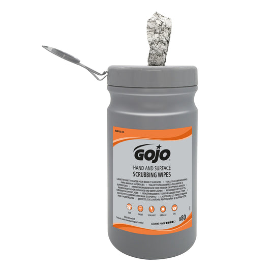 Dark Gray GOJO Hand & Surface Scrubbing Wipes  80 Wipes