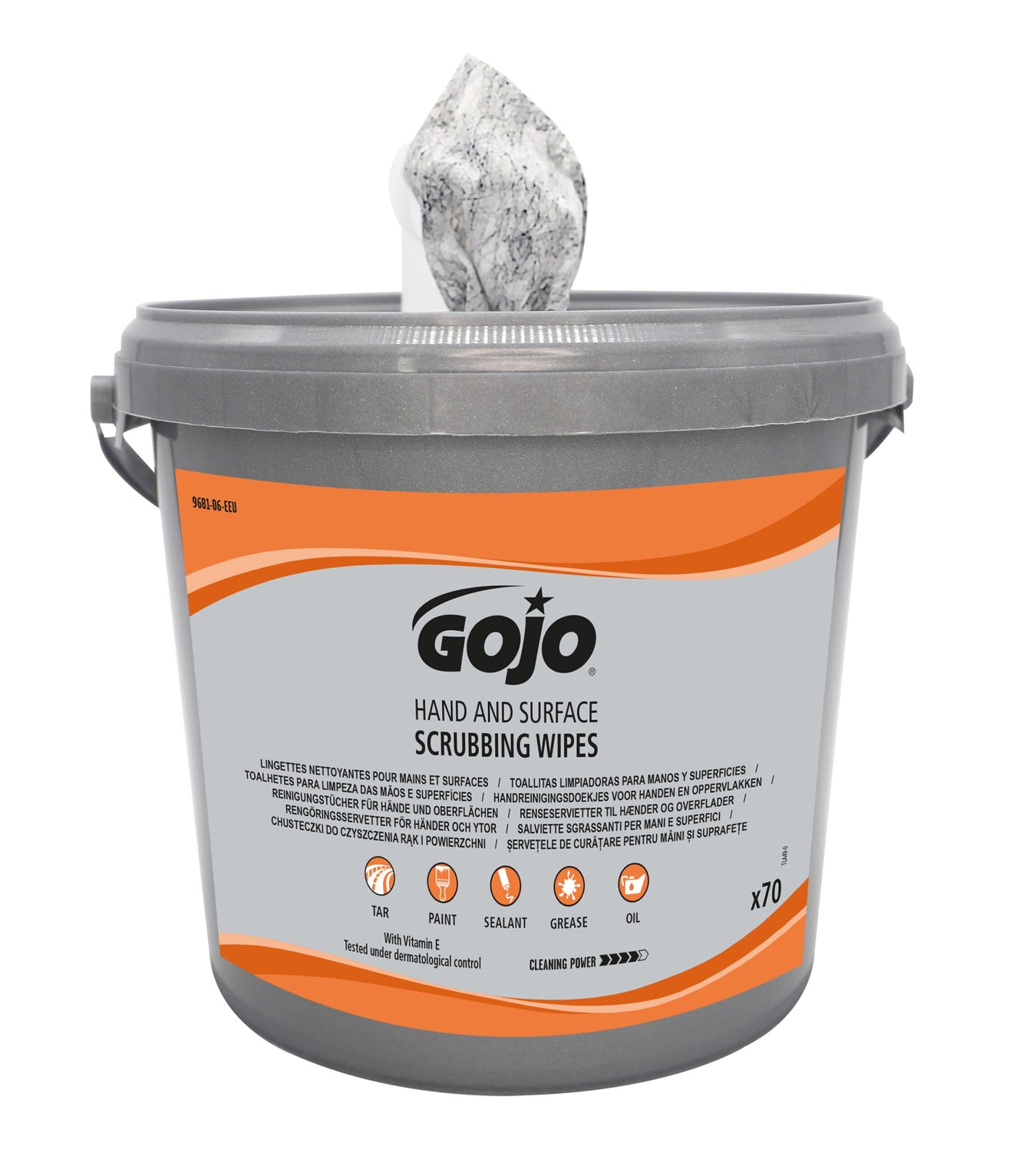 Gray GOJO Hand & Surface Scrubbing Wipes - 70 Wipes