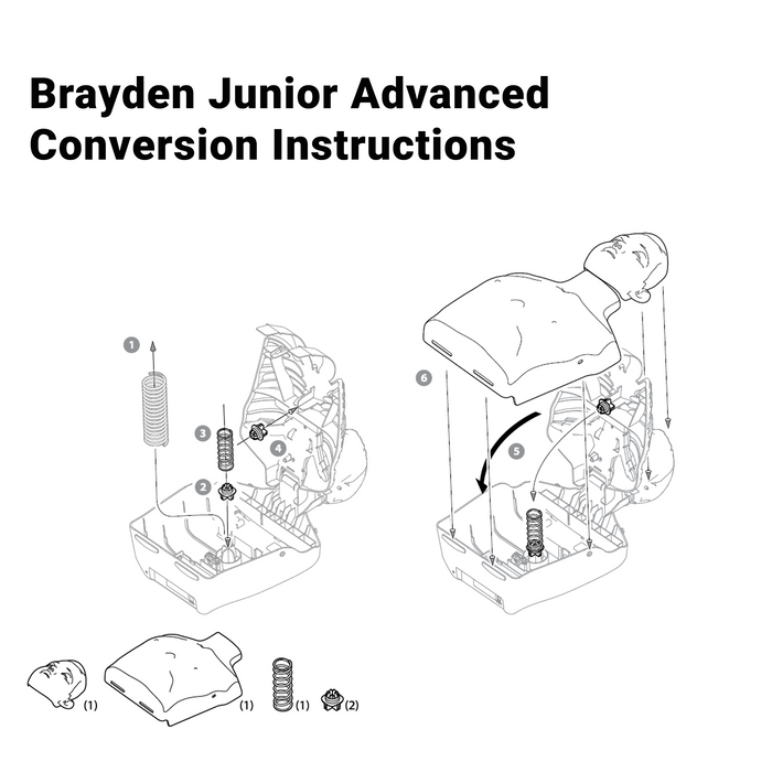 Gray Brayden Junior - Advanced Manikin Conversion Kit
